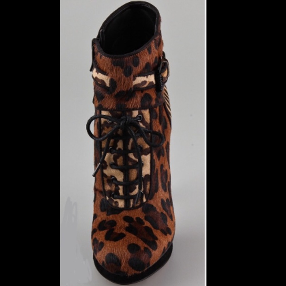 UMA CALF FUR ANIMAL PRINT SAM EDELMAN BOOTIES